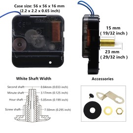 TIKROUND 12888 Step Quartz Movement Repair Part with Hour Trigger Switch.15/32 Inch Maximum Dial Thickness, 29/32 Inch Total Shaft Length. White