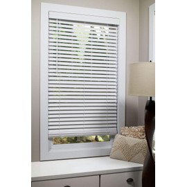2 Inch Cordless Room Darkening Faux Wood Blind - 32" W x 48" L - White, Over 1,000 Custom Sizes Starting at 18.97, Inside or Outside Mount, Venetian Shades for Interior Windows by Lumino