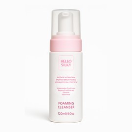 Hello Silky Foaming Cleanser with Watermelon, Papaya & Kakadu Plum Extracts | Gently Cleanses & Hydrates, Removes Impurities & Excess Oil, Soothes & Balances Skin | 120mL, Australian Made