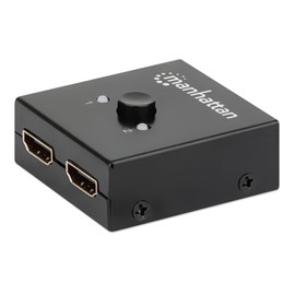 Manhattan Products 4K BI-Directional 2-Port HDMI Splitter/Switch, 4K@30Hz, Manual Selection, Passive (No Power Required), Black