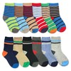 Jefferies Socks Boys Multicolored Stripe Fashion Variety Crew Socks 12