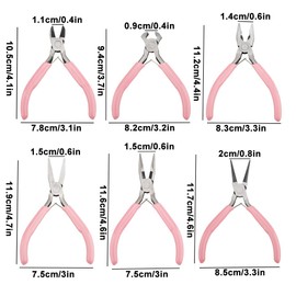 suaywo 6 Stück Schmuckzangen Set DIY Handwerk Zangen Set Enthält Spitzzange, Seitenschneider, Rundzange, Flachzange, Drahtzange, Linesman-Zange für Schmuckherstellung, Reparatur