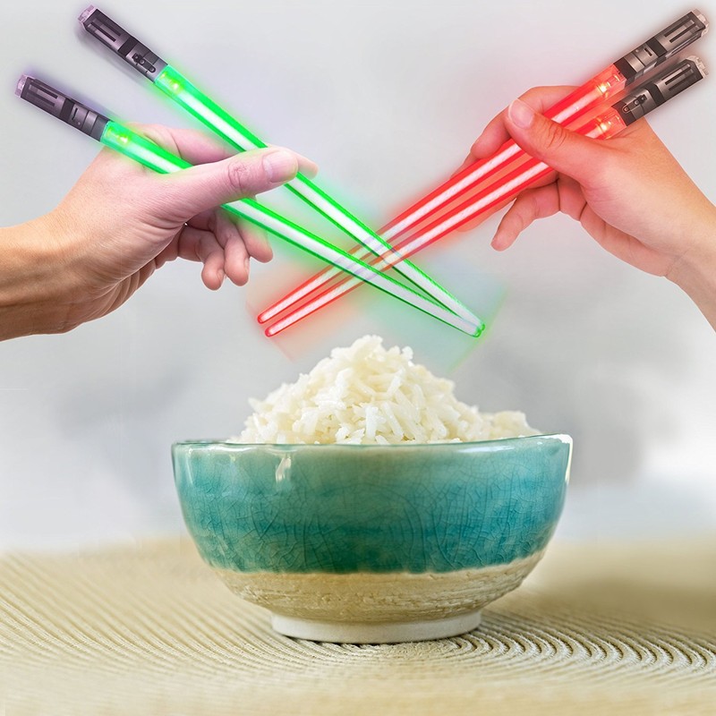 LightSaber Chopsticks Light Up Saber Led (4 Pairs, Red Blue