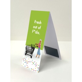 Bold & Bright - Hilariously Funny - 'Fresh Out of F*CKS' - Magnetic Bookmark - Page Marker - Cheeky Birthday Gift Present - Perfect Christmas Xmas Stocking Filler - Sold by Brainbox Candy