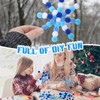 Realspring 24 Sets Blue Snowflake Pom-poms Craft Kit DIY Pom