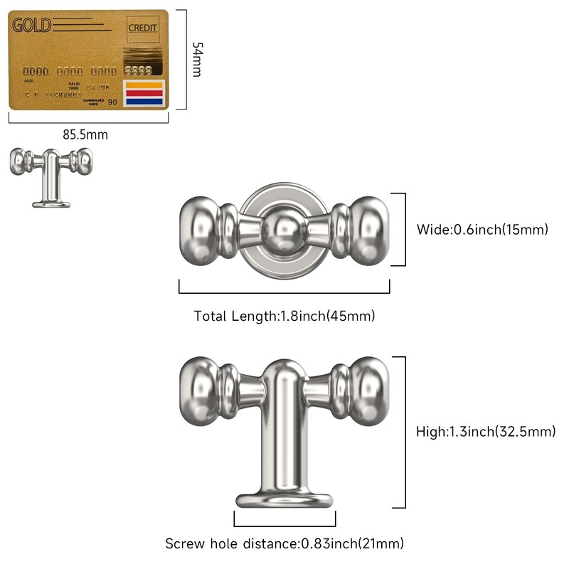 Amerdeco 10 Pack Brushed Satin Nickel Cabinet Knobs Single Hole