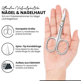 Nail Scissors & Cuticle Scissors as Combination Scissors - Curved Edge - Hand Polished Stainless Steel