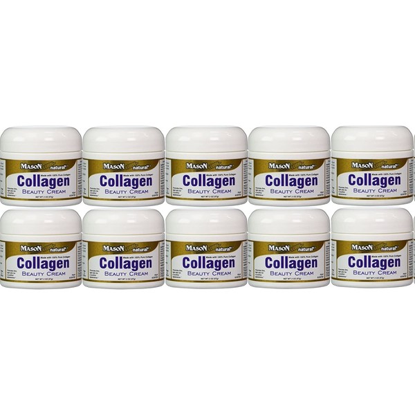 Collagen Beauty Cream Made with 100% Pure Collagen Promotes Tight Skin Enhances Skin Firmness 2 OZ. Jar PACK of 10