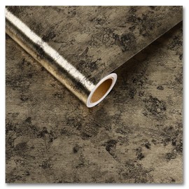 CRE8TIVE Aged Gold Peel and Stick Wallpaper 12"x354" Metallic Wallpaper for Kitchen Appliances Removable Renter Friendly Wallpaper Adhesive Gold Contact Paper for Living Room Accent Walls Backsplash