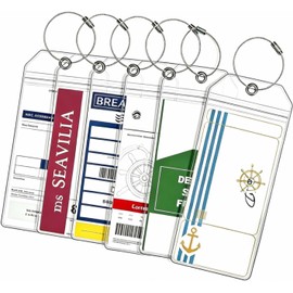 Paquete de 6 Etiquetas de Equipaje para Cruceros, Etiquetas para equipaje de crucero, Cruise Luggage Tag Impermeable con Cable de Acero Inoxidable，Adecuado para equipaje, viajes, crucero