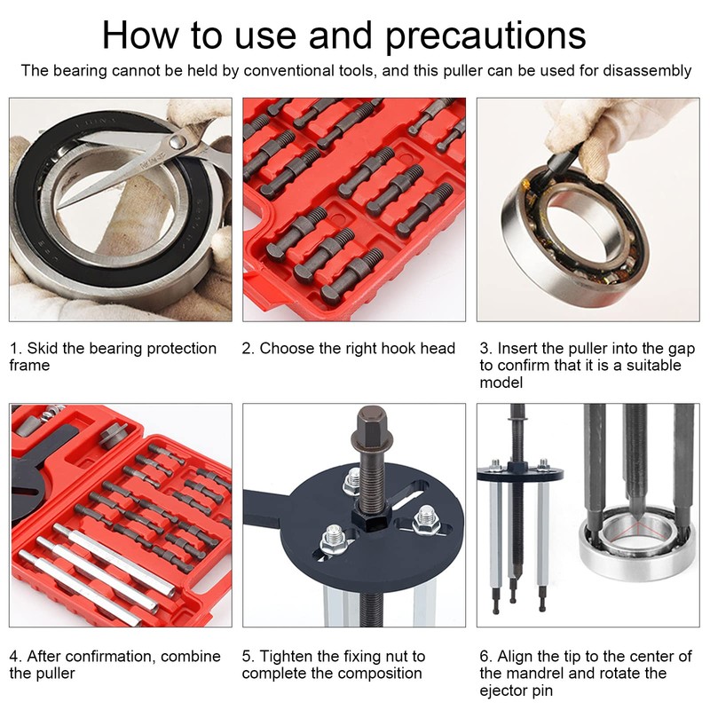 WUSILILU 21 in 1 Steel Bearing Disassembly Puller,Inner Hole Puller