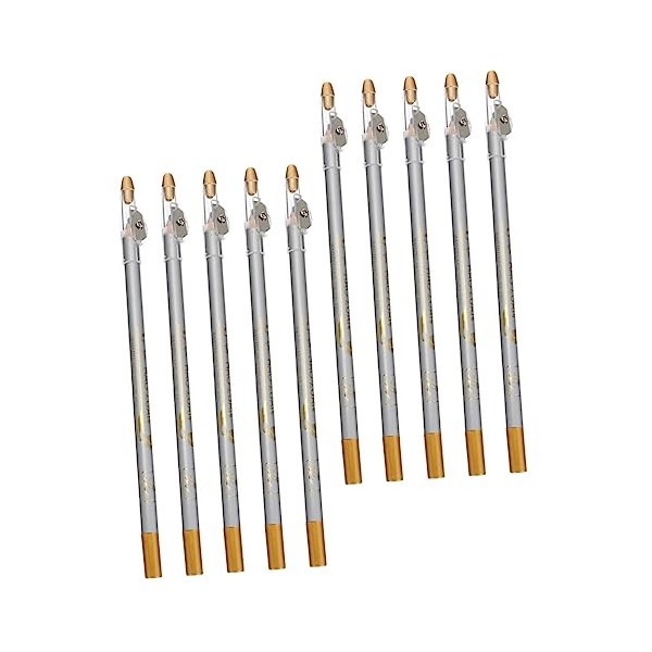 Waterproof Eyebrow Pencil Set 10pcs Eyeliner Tool Portable Sharpener Cap