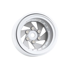 TCRC 4PCS Grade 5 Titanium Wheel Face Aluminum 1.0 Inch Wheels Hubs for 1/24 Axial SCX24 TRX4M FCX24 Redcat Ascent-18 HPI Venture18 1/18 RC Crawler Car Upgrade Parts,Silver