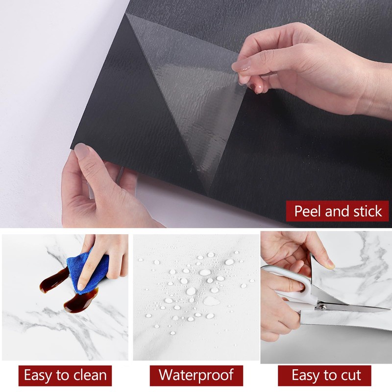 WESTICK White Grey Peel and Stick Floor Tile 20 PCS