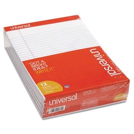 Perforated Edge Writing Pad, Legal Ruled, Letter, White, 50-Sheet, Dozen