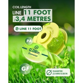 LADAMI Ryobi Strimmer Spool Strimmer Spool Line for Ryobi One PLUS+ AC80RL3 Cordless Trimmers 3 Pcs