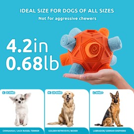 Yikko Snuffle Ball Dog Puzzle Toys, Hiding Food Snuffle Foraging Mat for Any Size Dogs Training and Stress Relief, Dog Enrichment Treat Dispenser Slow Feeder Toys (Thermal Orange)