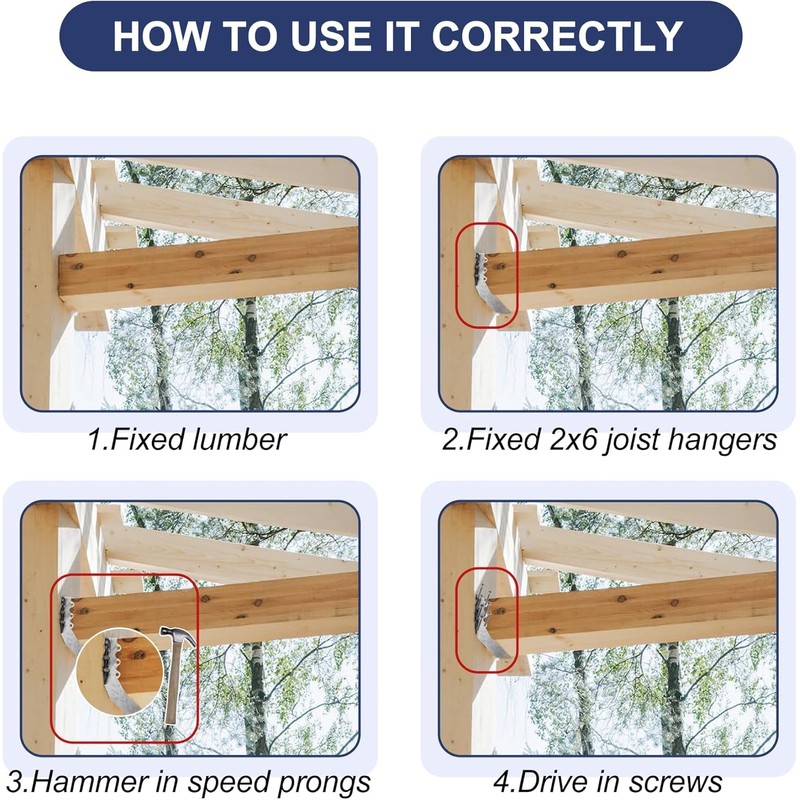 Joist Hangers 2x6 for Wood 20 Gauge Galvanized Face Mount