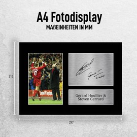 HWC Trading Gerard Houllier & Steven Gerrard Liverpool Gifts Printed Autograph Picture For Football Fans And Fans A4