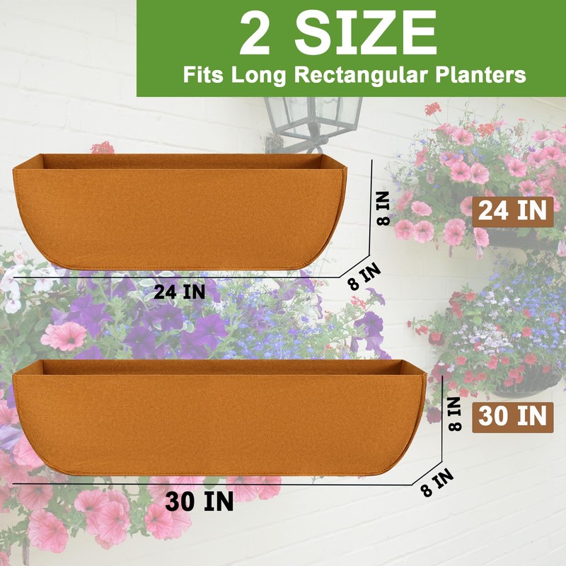 Lconvicely Window Box Liners - Breathable Felt Planter Liners for
