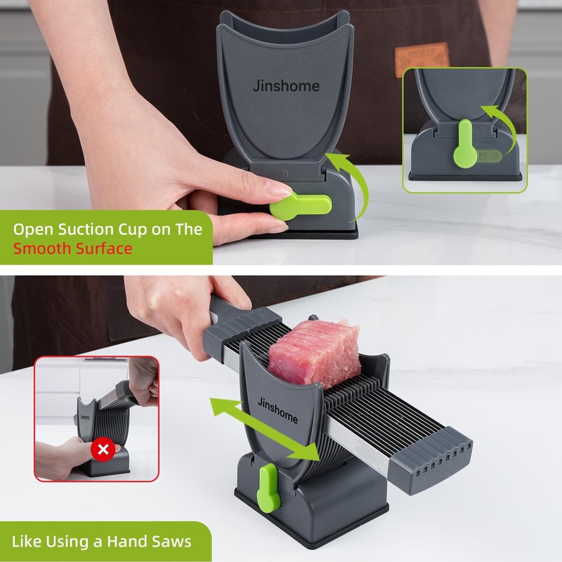 Fresh Meat Slicer, Thickness Adjustable 2 or 4 mm, 17