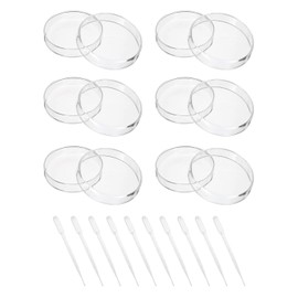 IPNSDON 6 Petri Dishes 70mm Plastic Petri Dishes with Lids Laboratory Petri Dishes Sterile Bacteria Petri Dishes with 10 x 1ml Pipettes for Microorganisms Observation