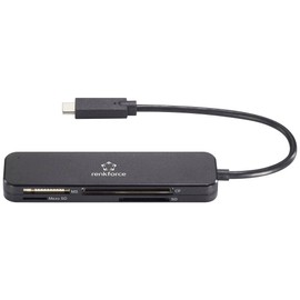 Renkforce RF-PCR-230 external memory card reader USB-C® (USB 3.2 Gen 1) Black
