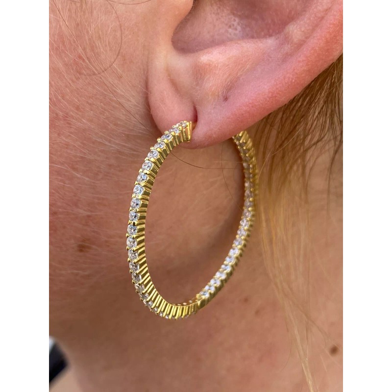 Harlembling 14k Gold Plated Solid 925 Sterling Silver Big CZ