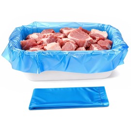 60pcs Disposable Meat Lug Liners,Plastic Liners, 21" x 22" (Blue)