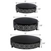 Hedume Set of 3 Black Cake Stand, Round Metal Cake