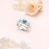 Ladytree Created Turquoise Spinner Ring for Women - 925 Sterling