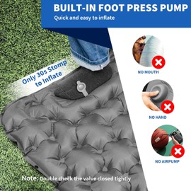Camping Sleeping Pad, Ultralight Camping Mat with Pillow Built-in Foot Pump Inflatable Sleeping Pads Compact for Camping Backpacking Hiking Traveling Tent