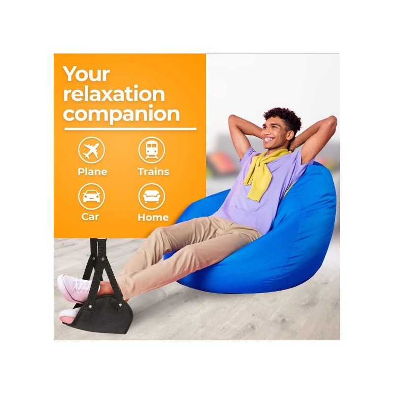 BOOC Complete Set Portable Travel Footrest Adjustable Height Sling Memory