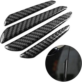 Qiilu 4Pcs Protectores de Borde de Puerta de Coche Protector de Borde de Puerta de Fibra de Carbono Protector de Parachoques Tiras Cubierta de Ajuste Protección de Puerta Universal autoadhesiva