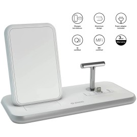 Zens ZEDC06W/00 Stand+Dock Aluminium Wireless Charger - White