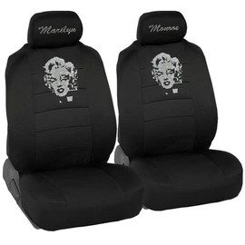 Marilyn Monroe Crystal Diamond Bling Rhinestone Black Car SUV Truck Low Back Seat Covers