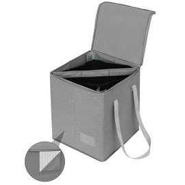 Qozary Clothes Hanger Organizer Bag-Rigid Hanger Storage Containers with Lid for Dustproof, Large Hanger Holder, Sturdy Hanger Caddy Organizer Box with Handle-Keep Hangers Separate