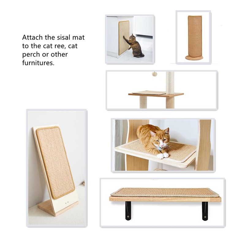 SHENGOCASE 4-Pack 7.9" x 7.9" Sisal Cat Scratching Mat Pad