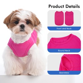 3 Pack Pink Striped Dog T Shirt for Small Dogs,Medium Sleeveless Dachshund Tee for Rainy Weather,Keep Body Heat After Runing,Lightweight Shirt Grass Protection Skin(Pink,M)