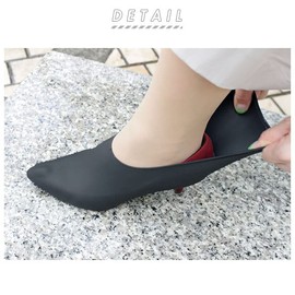 Paradec Cateva Plus Heel Shoe Cover, Charcoal Black, Size: Approx. W 9.0 x H 6.9 x D 0.6 inches (22.8 x 17.5 x 1.5 cm) when stored in the pouch