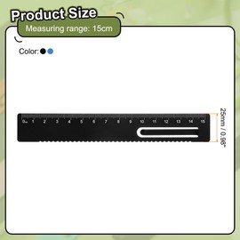 sourcing map 2pcs Straight Ruler 15cm Metric Metal Aluminum Alloy Measuring Bookmark Clip Rulers Scale Tool for Measure Study Reading Classroom Office, Black/Blue