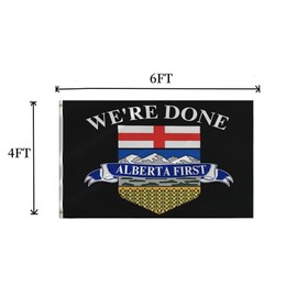 Lyh Double Sided 3ply We'Re Done Alberta First Flag 4X6FT, Indoor Outdoor Polyester Flags – Double Stitched and UV Resistant Flags,with Vibrant Printing and Sturdy Brass Grommets. (Double, 4X6)