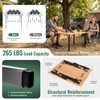 Bamboo Camping Table with Adjustable Height (265LBS)