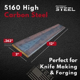 5160 High Carbon Knife Making & Forging Steel - Hot Rolled Steel for Knife Making Supplies - USA-Milled for Pros & Hobbyists - 2" wide, 0.262" thick, 12" long (4 PACK)