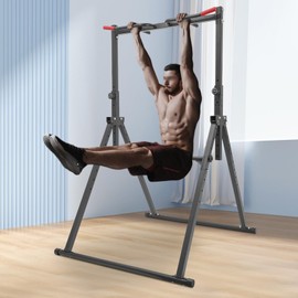 Gdrasuya10 Triangular Pull Up Bar Station for Home Gym, Adjustable Height Freestanding Pull Up Bar with Dip Station, Heavy Duty Strength Training Equipment for Indoor Fitness Workouts