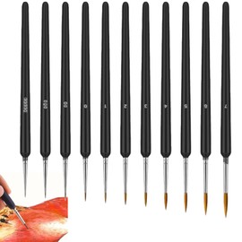 11 Pcs Fine Paint Brushes, Artist Painting Brushes, Assorted Sizes Versatile Miniature Brush Set for Fine Detailing & Art Painting, Perfect for Acrylic, Watercolor, Oil and Gouache Paints