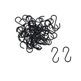 UPUPMOON 50pcs 1.7 Inch Black Iron Mini S Hooks Multipurpose Hangers for Jewelry Kitchenware and Plants
