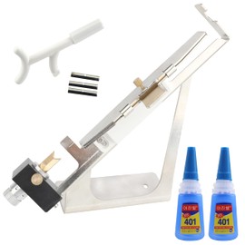 ZSHJGJR Archery Arrow Fletching Jig Aluminum Alloy Adjustable DIY Feather Stick Tool Arrow Fletching Tool, with Fletch Remover Set for Archery Arrow Accessory (Silver)