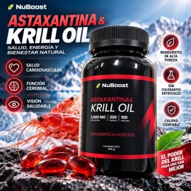 Aceite De Krill Con Astaxantina 2400 Mg 200 Cápsulas