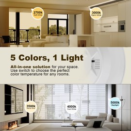 AIDROIT Recessed Lighting 6 Inch, 6 Pack 5CCT Retrofit LED Can Lights, Selectable 2700K/3000K/3500K/4000K/5000K, Dimmable Downlight, 8.8W=100W, 850LM, Wet Rated - ETL & FCC Certified